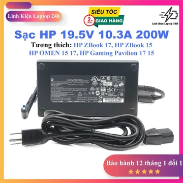 Sạc Dùng Cho Laptop HP 200W 19.5V 10.3A Dành Cho HP Victus Gaming, HP ZBook 15 17, HP OMEN 15 17, HP EliteBook