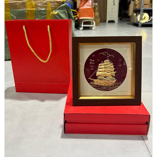 Tranh Thuận Buồm Xuôi Gió Dát Vàng 24K 20cm phong thủy thăng tiến Quà Tặng Trang Trí Trưng Bày
