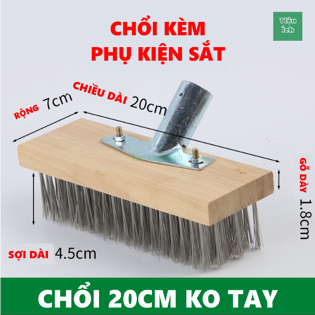 Chổi sắt cầm tay không rỉ chà rửa vệ sinh rong rêu ố vàng nền sân vườn ...
