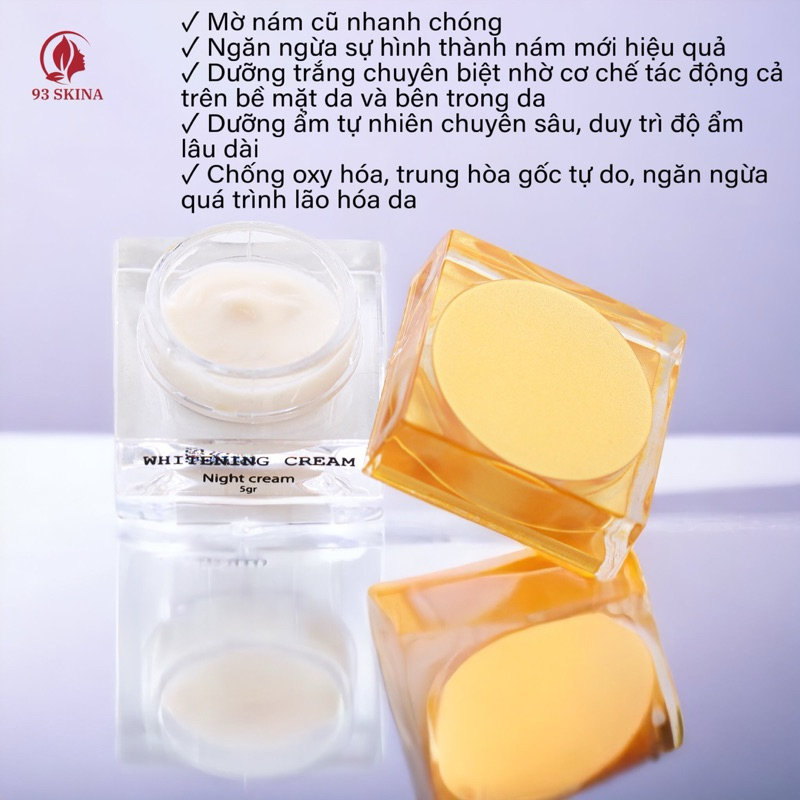kem dưỡng trắng da mờ thâm nám tàn nhang WHITENING CREAM 5g giúp da căng mịn ngăn ngừa lão hóa da