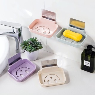 Khay Để Bánh Xà Phòng Dán Tường 2 Lớp Đáy Kín Hình Mặt Cười 2454