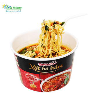 Mì tôm ly Omachi vị xốt bò hầm mới - nước cốt đậm đà