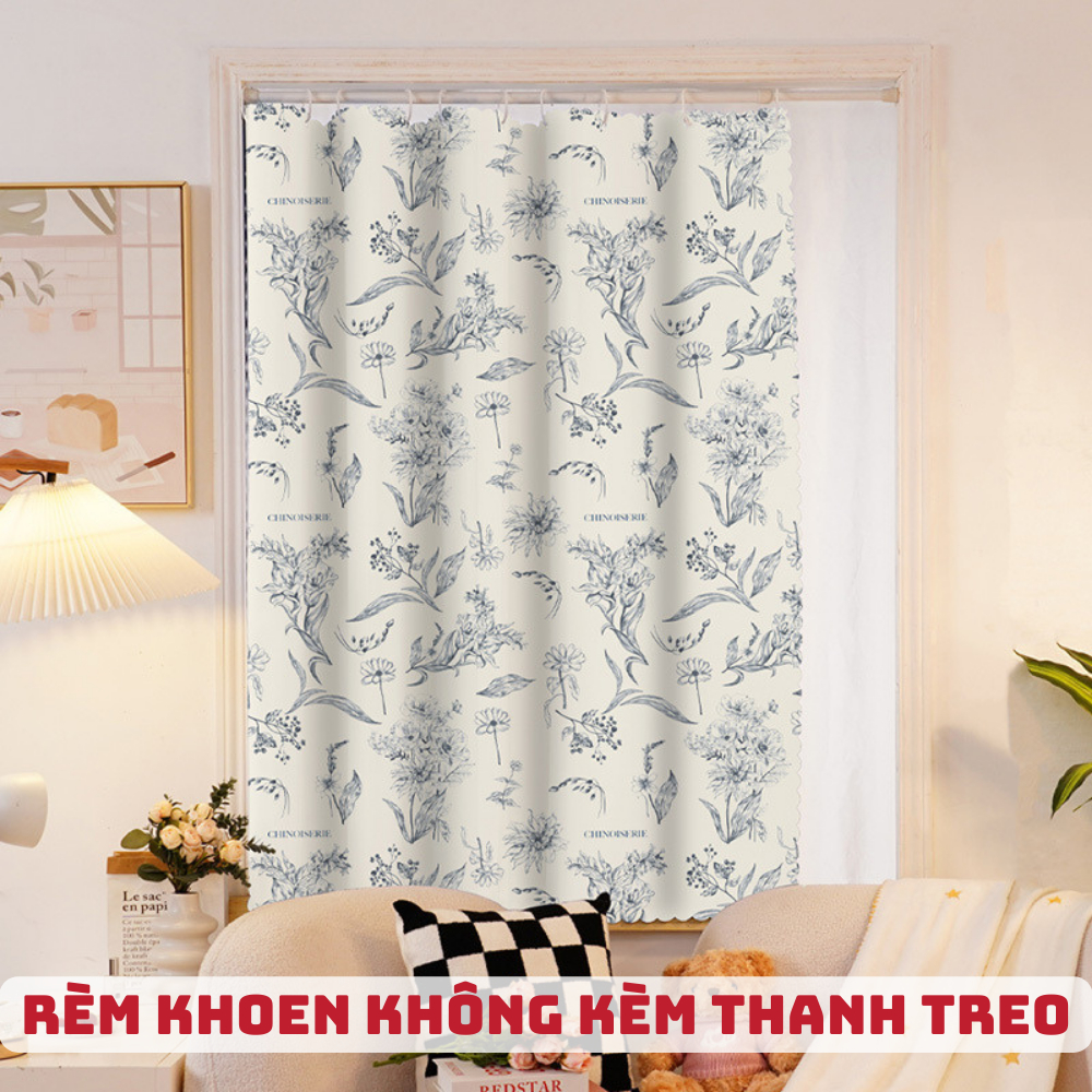 Rèm Khoen hoạ tiết treo tường chống nắng, trang trí cửa sổ phòng khách ...