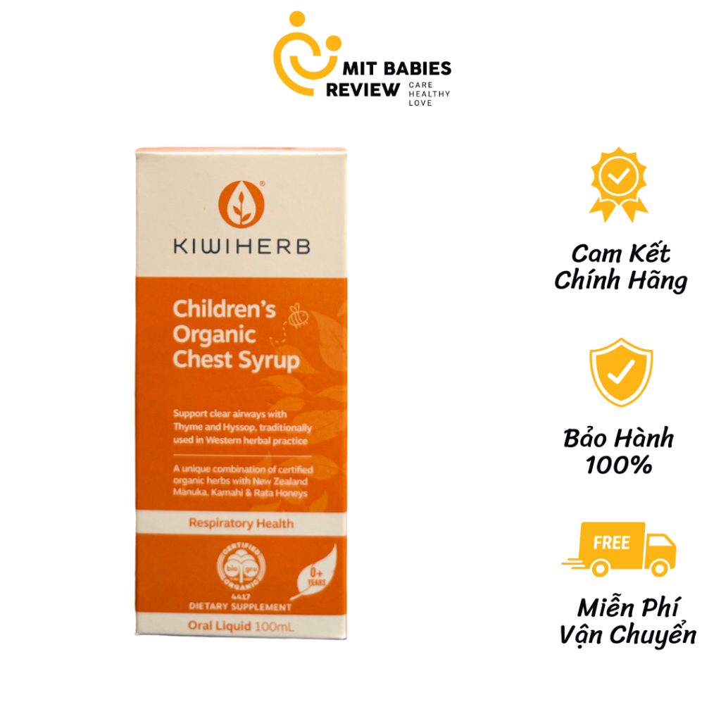 Siro long đờm Kiwiherb Organic Chest syrup cam 100ml | Shopee Việt Nam