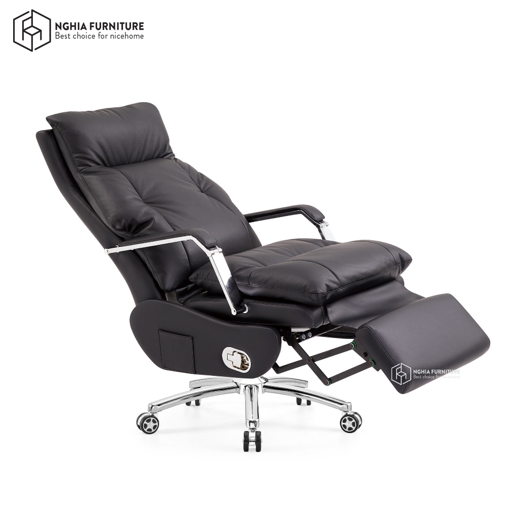 Ảnh Ghế giám đốc Nghiafurniture Master Pro 01, Lưng ghế công thái học, 1 lần sạc điện dùng 30 ngày, tích hợp cổng USB 2