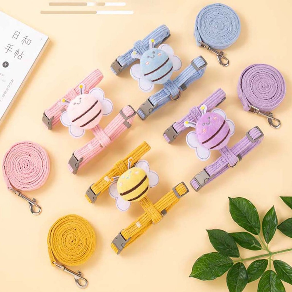 Dây Dắt Mèo Cho Thú Cưng Chó Con Ong Đáng Yêu Đi Dạo Dạng Yếm Poodle Chihuahua To Lớn Cái Bull Size Nhỏ 1 Tháng Tuổi