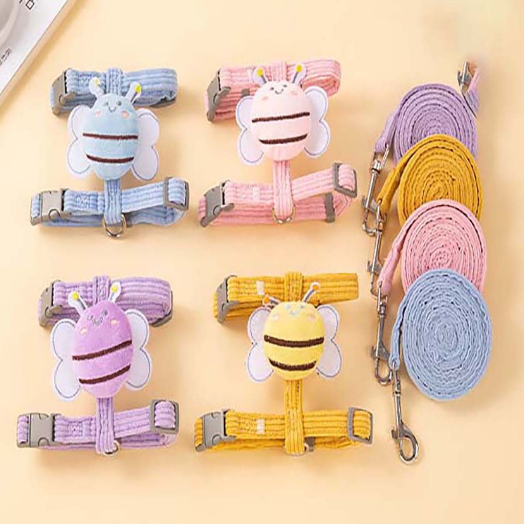 Dây Dắt Mèo Cho Thú Cưng Chó Con Ong Đáng Yêu Đi Dạo Dạng Yếm Poodle Chihuahua To Lớn Cái Bull Size Nhỏ 1 Tháng Tuổi