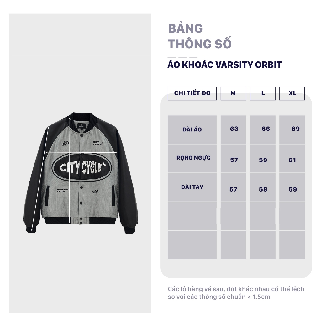 Áo Khoác Varsity Local Brand Orbit City Cycle 2 lớp nỉ nhung phối da nam nữ form rộng oversize