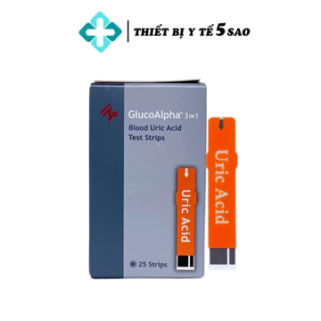 Hộp 25 Que Test Acid Uric (Gút-Gout) Dùng Cho Máy Đo 3 Trong 1 IN4 Care Glucoalpha