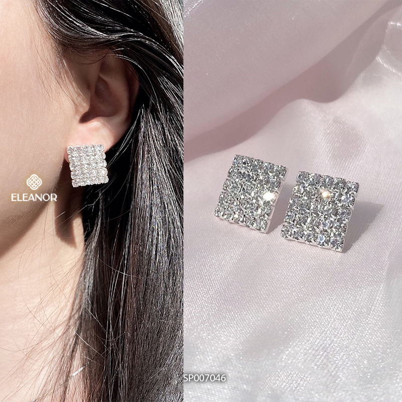 Bông tai nữ dáng dài đính đá đi tiệc Eleanor Accessories phụ kiện trang sức khuyên tai cô dâu 7046