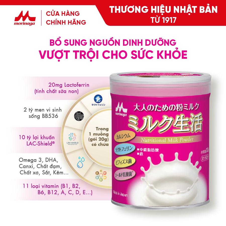 Ảnh Sữa bột dinh dưỡng Morinaga cho Người trưởng thành_Nhập khẩu chính hãng Nhật Bản_Dạng lon 300g 2