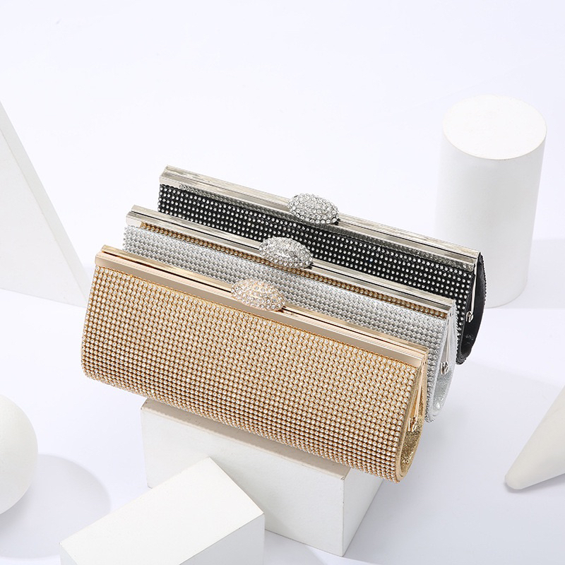 Ví dự tiệc nữ, clutch cầm tay đính đá sang chảnh - V08