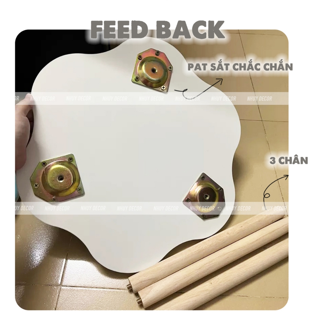 Bàn trà sofa hình Bông Hoa decor cực xinh ngồi bệt hoặc sofa, bàn trà 2 tầng hình bông hoa, bàn học Nhu Y Decor