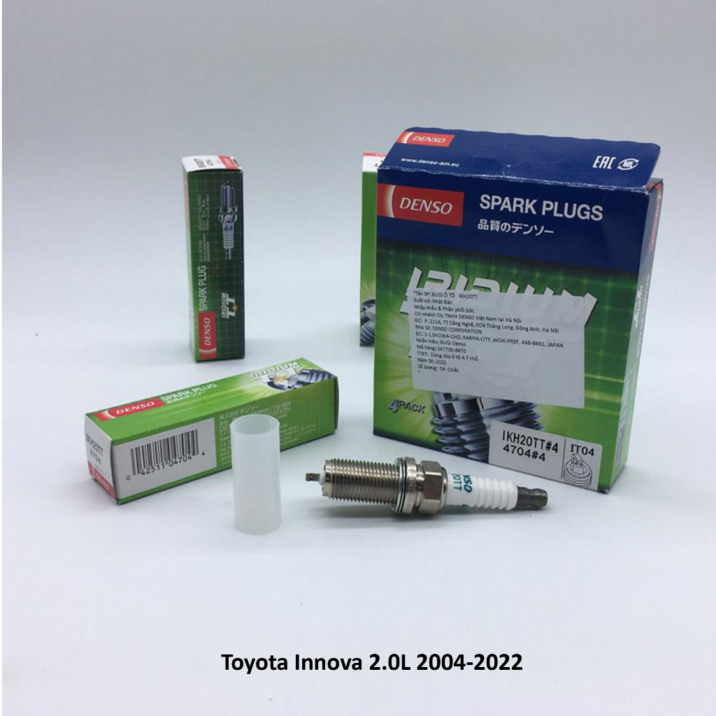 Bộ 4 Bugi xe Toyota Innova 2.0L 2004-2022 của Denso mã IKH20TT Iridium ...