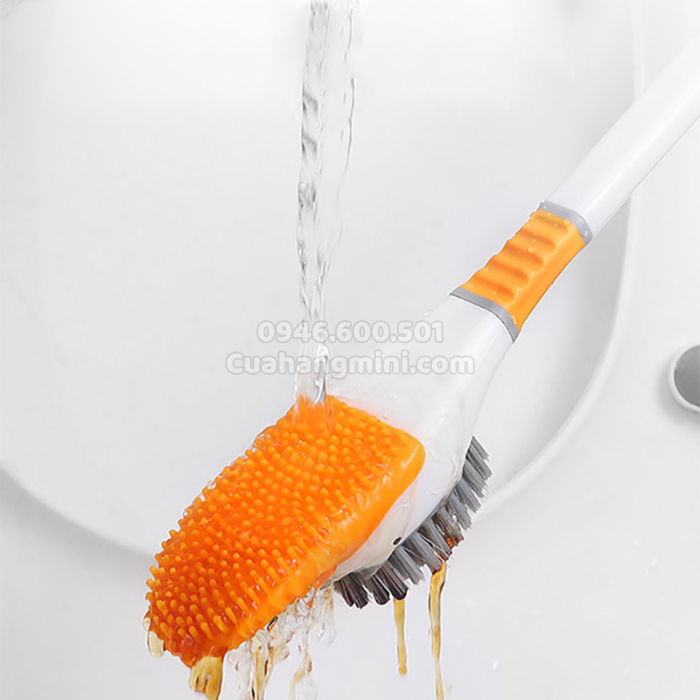 Cọ Vệ Sinh Toilet Silicone Đầu Mỏ Vịt Dán Tường