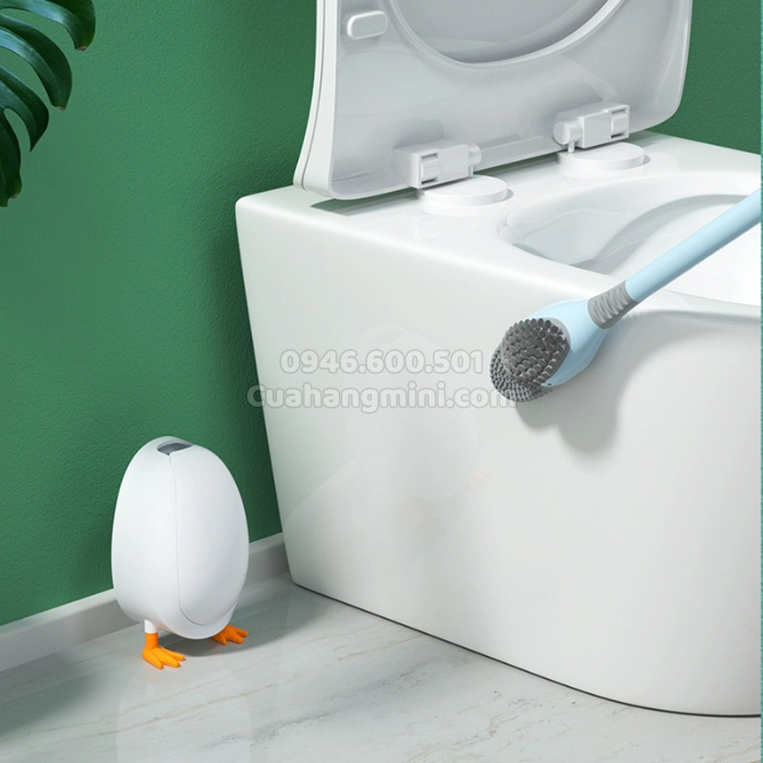 Cọ Vệ Sinh Toilet Silicone Đầu Mỏ Vịt Dán Tường