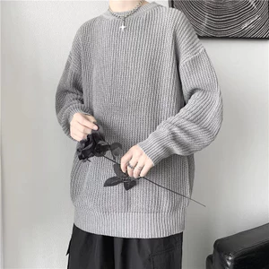 <<Có sẵn>> 008 Áo len đen / xám / rêu cổ tròn dài tay phong cách Hàn quốc nam nữ unisex 2021