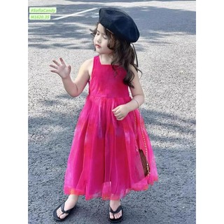 (Ảnh thật) Trang phục Tết, Múa,Lễ hội,Tiệc cho bé. Đầm công chúa tơ siêu sang màu Magenta xinh xuất sắc size 10-40kg