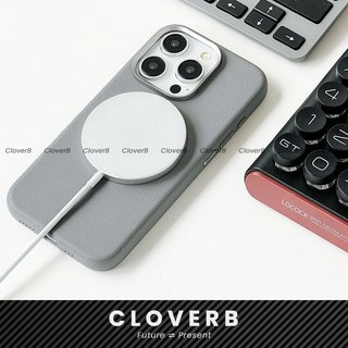Ốp Lưng Da Vegan Popkon Cho iPhone 17 Pro Max Vòng Từ Tính Sạc Không Dây