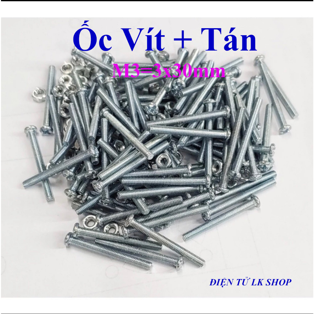Ốc vít tán M3 3ly dài 3cm ( túi 150g = khoảng 90- 100 con) - Điện tử LK ...