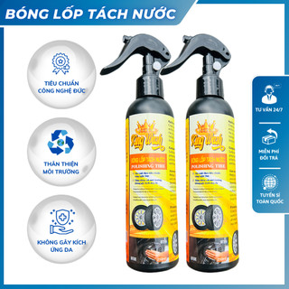 Chai xịt bóng lốp xe KING WASH, dưỡng đen và làm bóng lốp xe ô tô, xe máy, xe tải 250ml