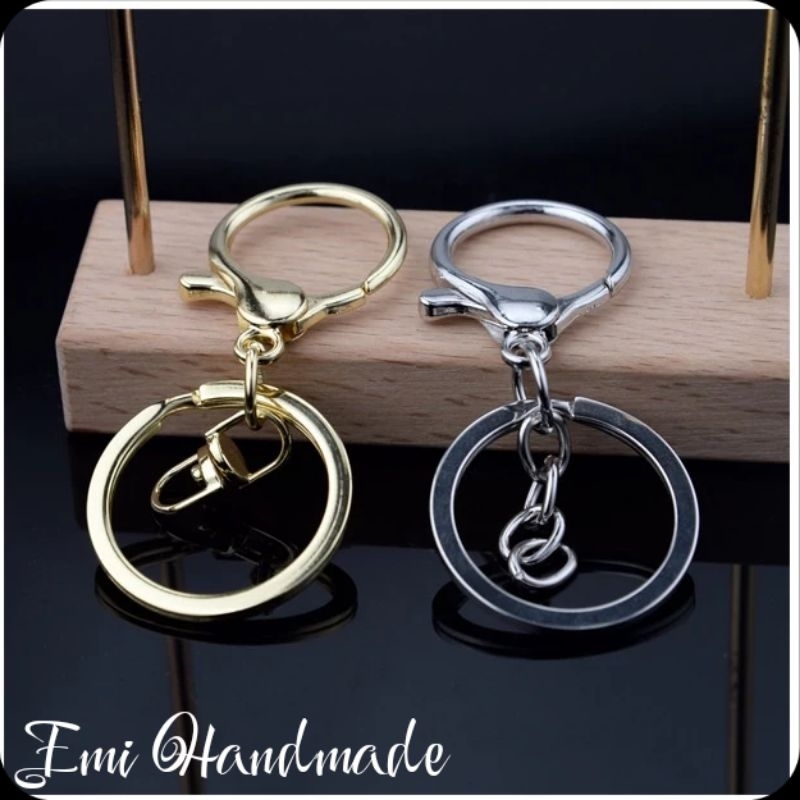Móc khóa càng cua kèm khoen dùng mix phụ kiện kim loại móc khóa handmade treo thú bông