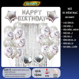 Set Bóng Bay Trang Trí Sinh Nhật Có Rèm DC PARTY Mẫu Mới Xinh Đẹp Đơn Giản Dễ Làm Giá Rẻ