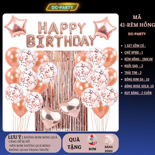 Set Bóng Bay Trang Trí Sinh Nhật Có Rèm DC PARTY Mẫu Mới Xinh Đẹp Đơn Giản Dễ Làm Giá Rẻ