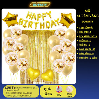 Set Bóng Bay Trang Trí Sinh Nhật Có Rèm DC PARTY Mẫu Mới Xinh Đẹp Đơn Giản Dễ Làm Giá Rẻ