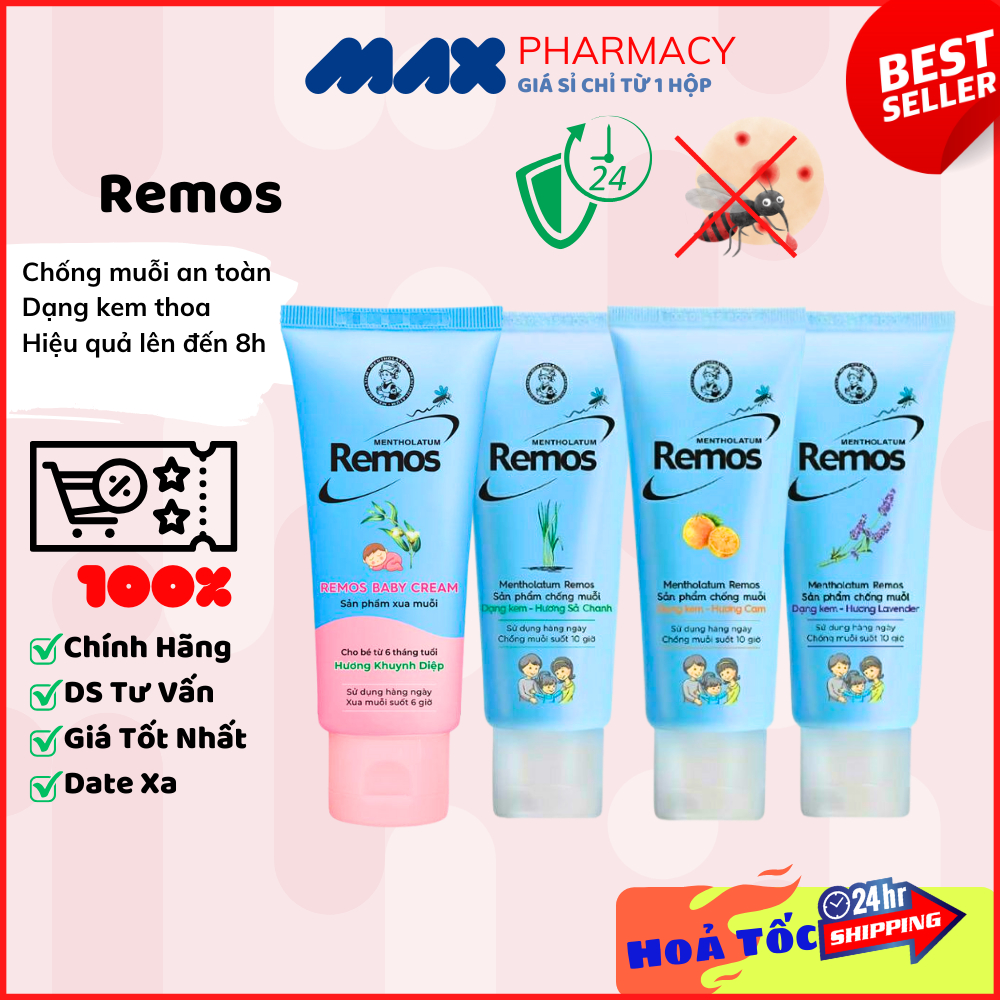 Kem thoa da chống muỗi, ngăn ngừa muỗi đốt Remos Rohto Mentholatum tuýp ...