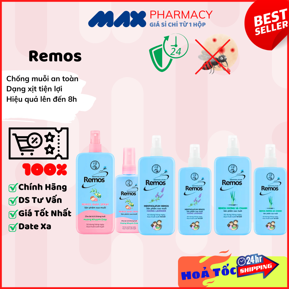 Xịt chống muỗi Remos Rohto Mentholatum Ngăn ngừa muỗi đốt dạng xịt ...