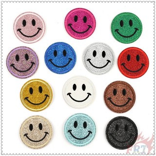 Miếng vá ủi quần áo thêu hình mặt cười - kích thước 5.4cm x 5.4cm