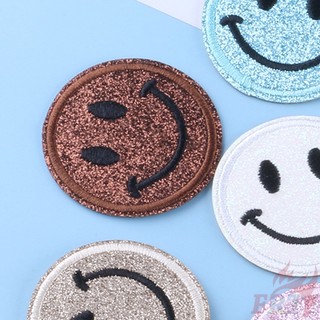 Miếng vá ủi quần áo thêu hình mặt cười - kích thước 5.4cm x 5.4cm