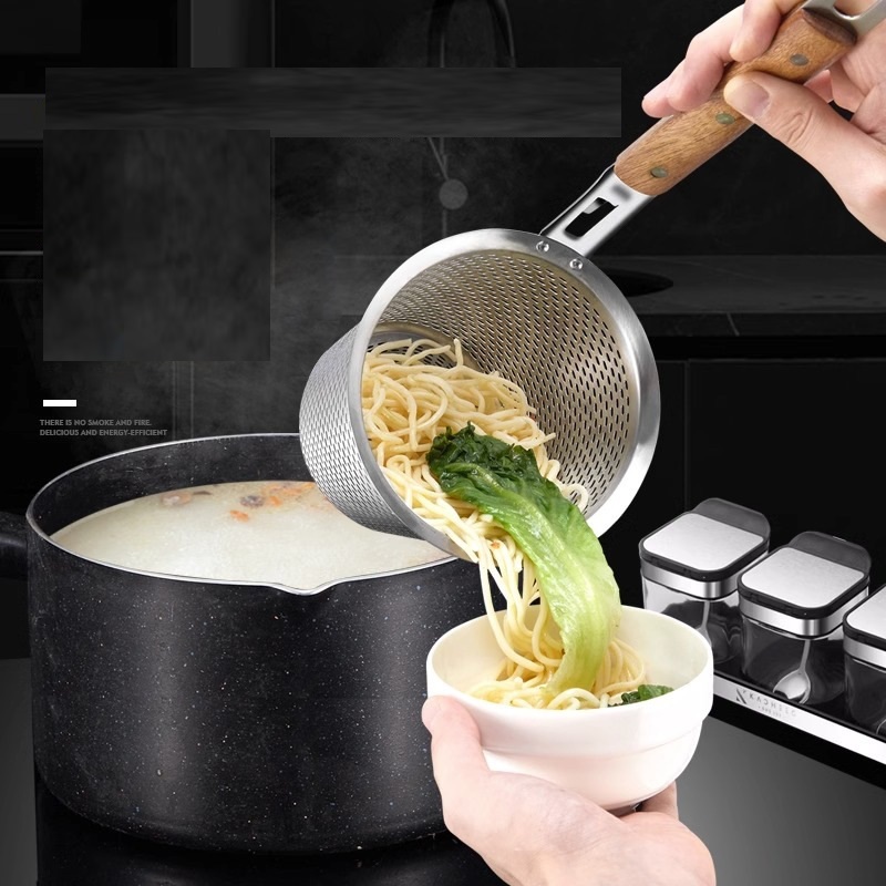 Vợt Trụng Bún, Phở, INOX 304 ĐÚC, LOẠI DÀY CAO CẤP, Tay Cầm Gỗ Chống ...