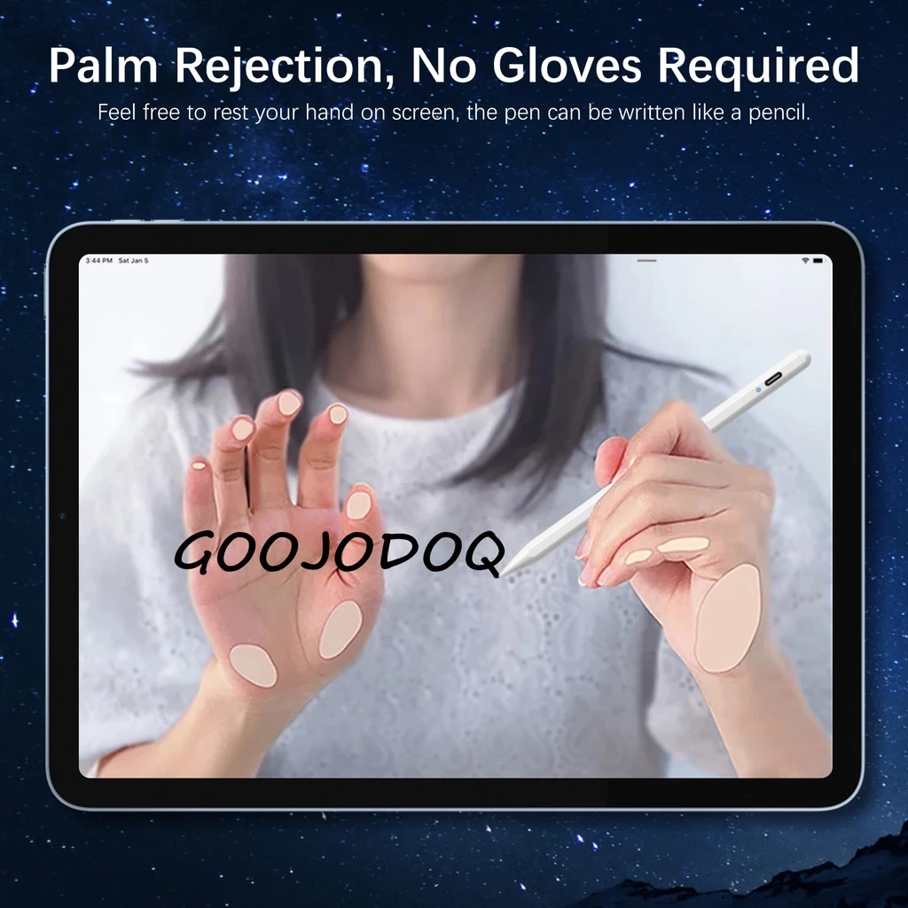 Bút cảm ứng GOOJODOQ cho Pad gen 9 8 7 6th Pro 11 12.9 2018-2023 2018 9.7 Mini 6 Chống Vân Tay Hiển thị phần trăm pin