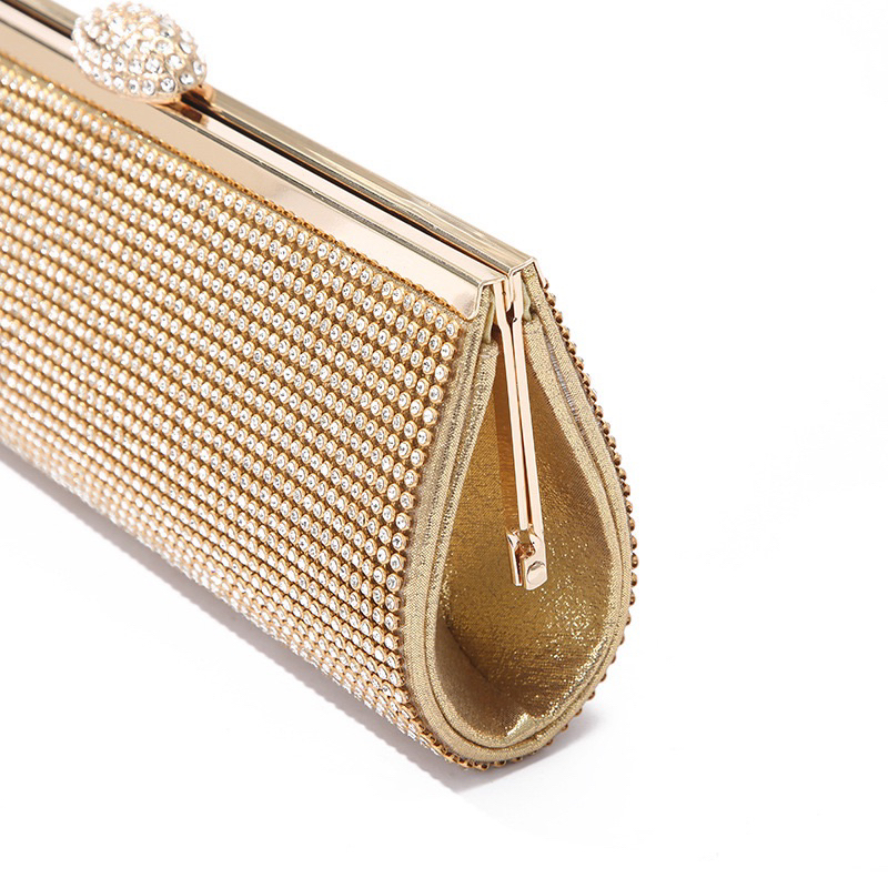 Ví dự tiệc nữ, clutch cầm tay đính đá sang chảnh - V08