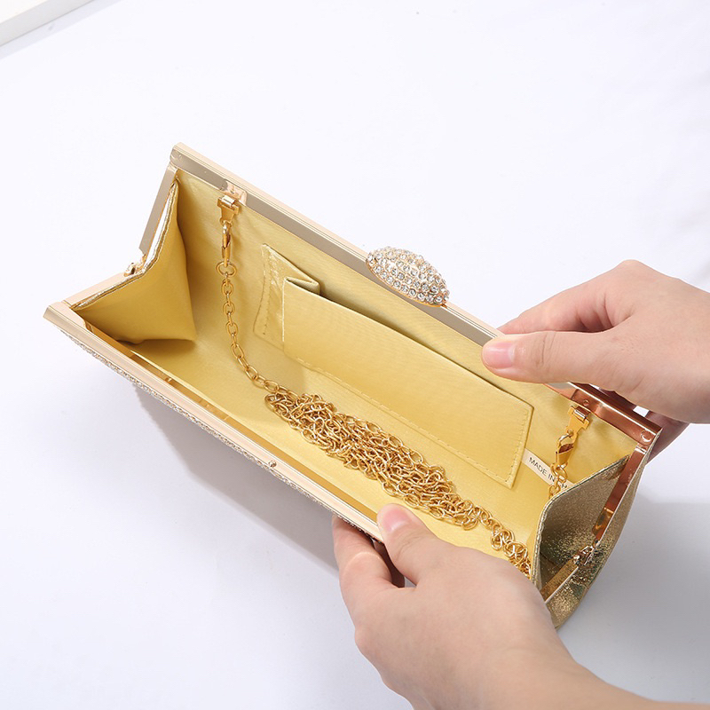 Ví dự tiệc nữ, clutch cầm tay đính đá sang chảnh - V08