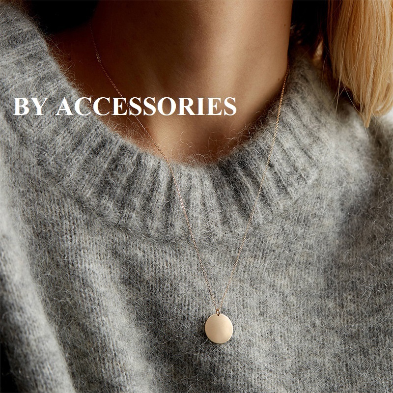 Dây chuyền thép không gỉ mặt tròn khắc hình chữ theo yêu cầu WN23109 BY ACCESSORIES