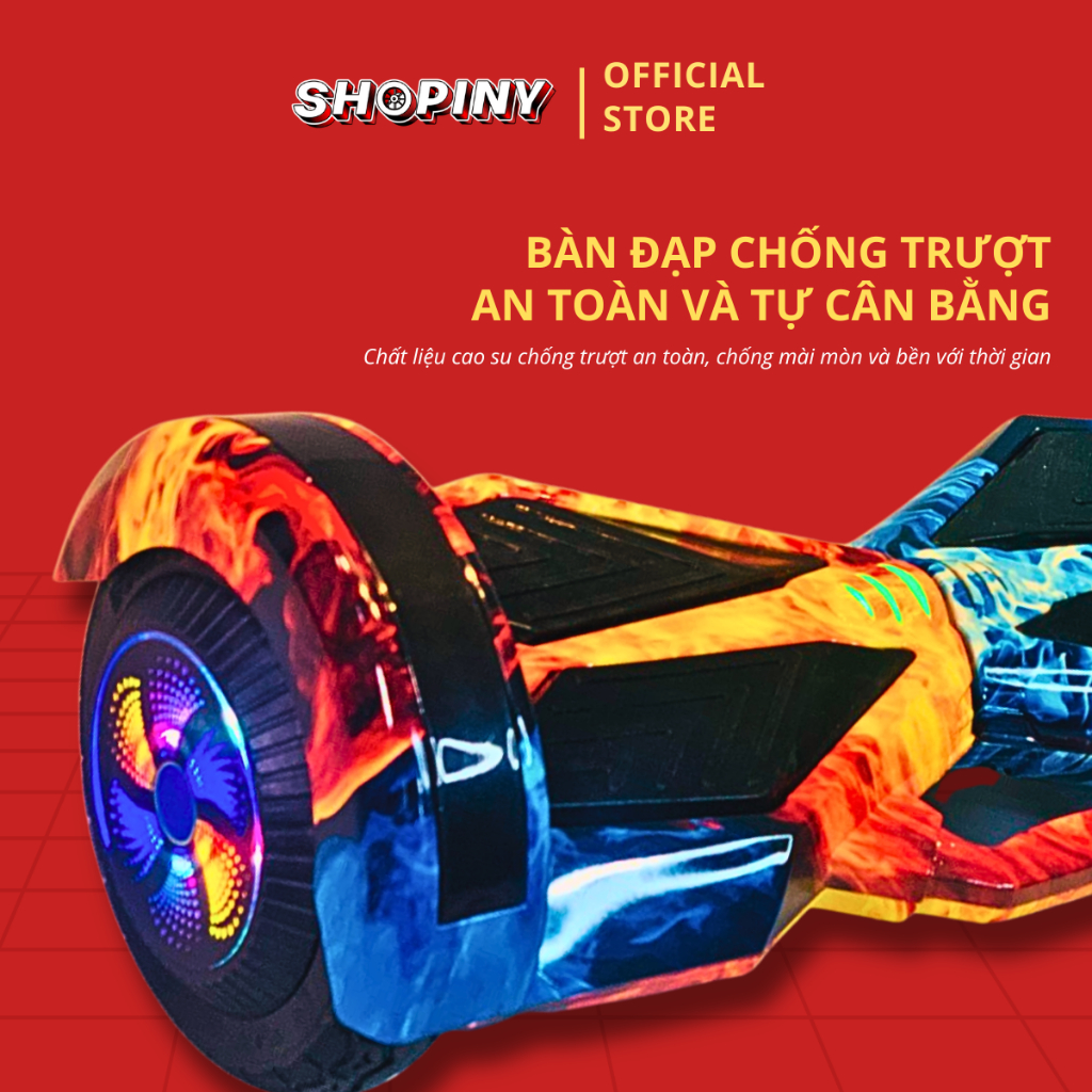 Xe Điện Cân Bằng 8 inch- Hai Bánh Lớn-  Đồ Chơi Trẻ Em- Phát nhạc Bluetooth- Có Đèn Led