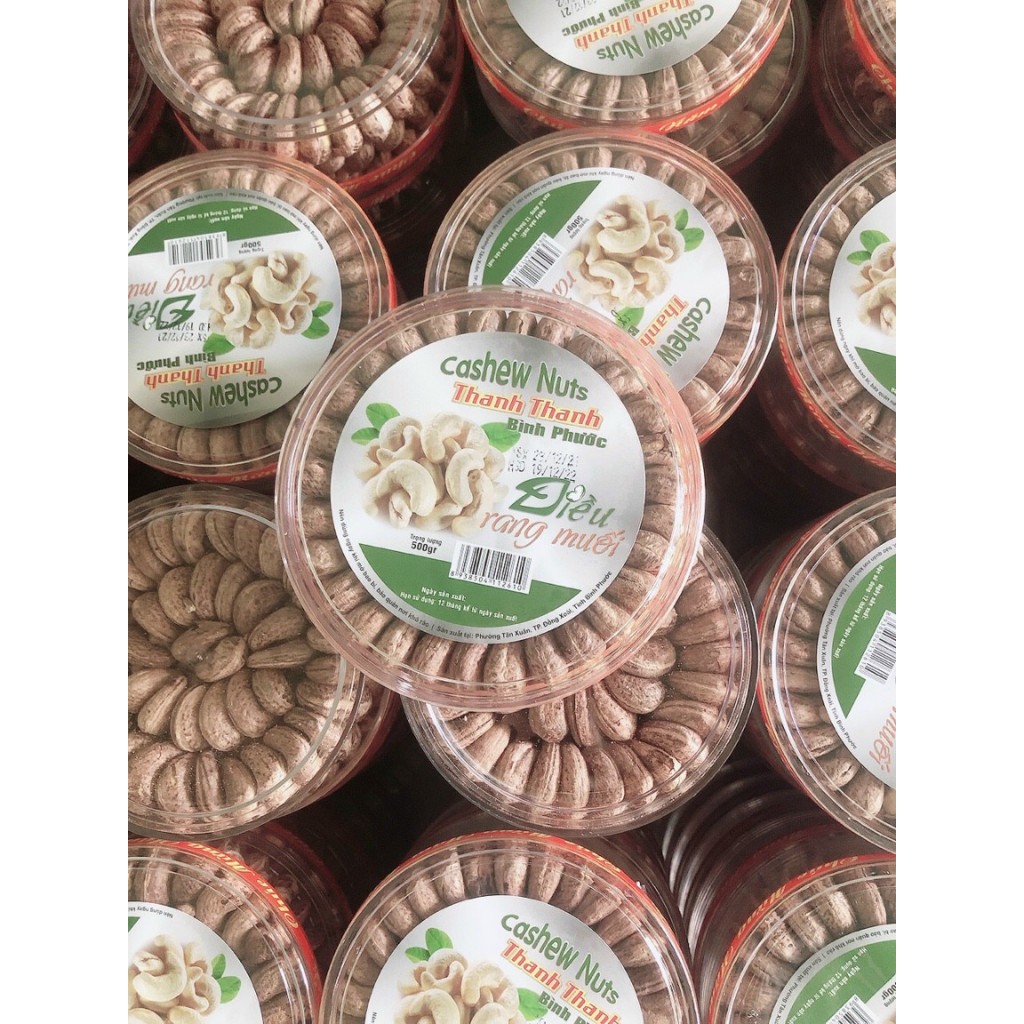 Hạt Điều Rang Muối Bình Phước Nguyên Hạt Size A Cồ Hàng Loại 1 (500Gr)