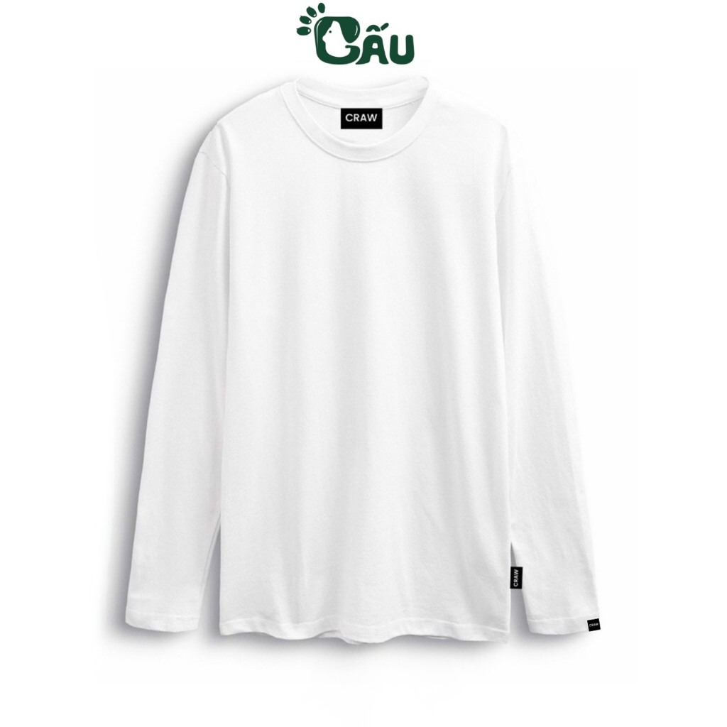 Ảnh Áo thun tay dài Gấu 194 vải coton dày dặn, mềm mịn, co dãn - form regular Unisex - Trơn TD 1
