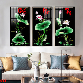 Tranh Treo Tường Chữ Phúc Lộc Thọ (Bộ 3 tấm) - Tranh Laminate Tráng Gương