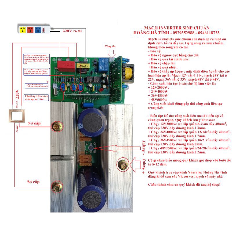Mạch inverter sine chuẩn 48v 5500w liên tục | Shopee Việt Nam