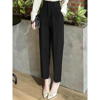 Quần tây công sở nữ dáng baggy, cạp cao 10cm phối 3 nút cài lưng tôn dáng bigsize 420– XMTL