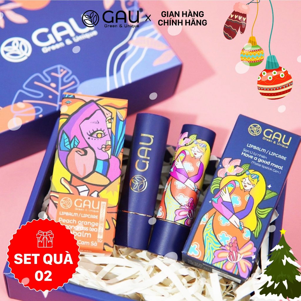 Set Quà Tặng Combo Mĩ Phẩm & Son Môi GAU Belips Kèm Hộp Sang Trọng Ý Nghĩa