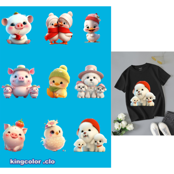 Hình ủi nhiệt- hình thú cute ủi áo em bé-ủi trực tiếp tại nhà bằng bàn là bàn ủi(THEO YÊU CẦU IN BOX SHOP)