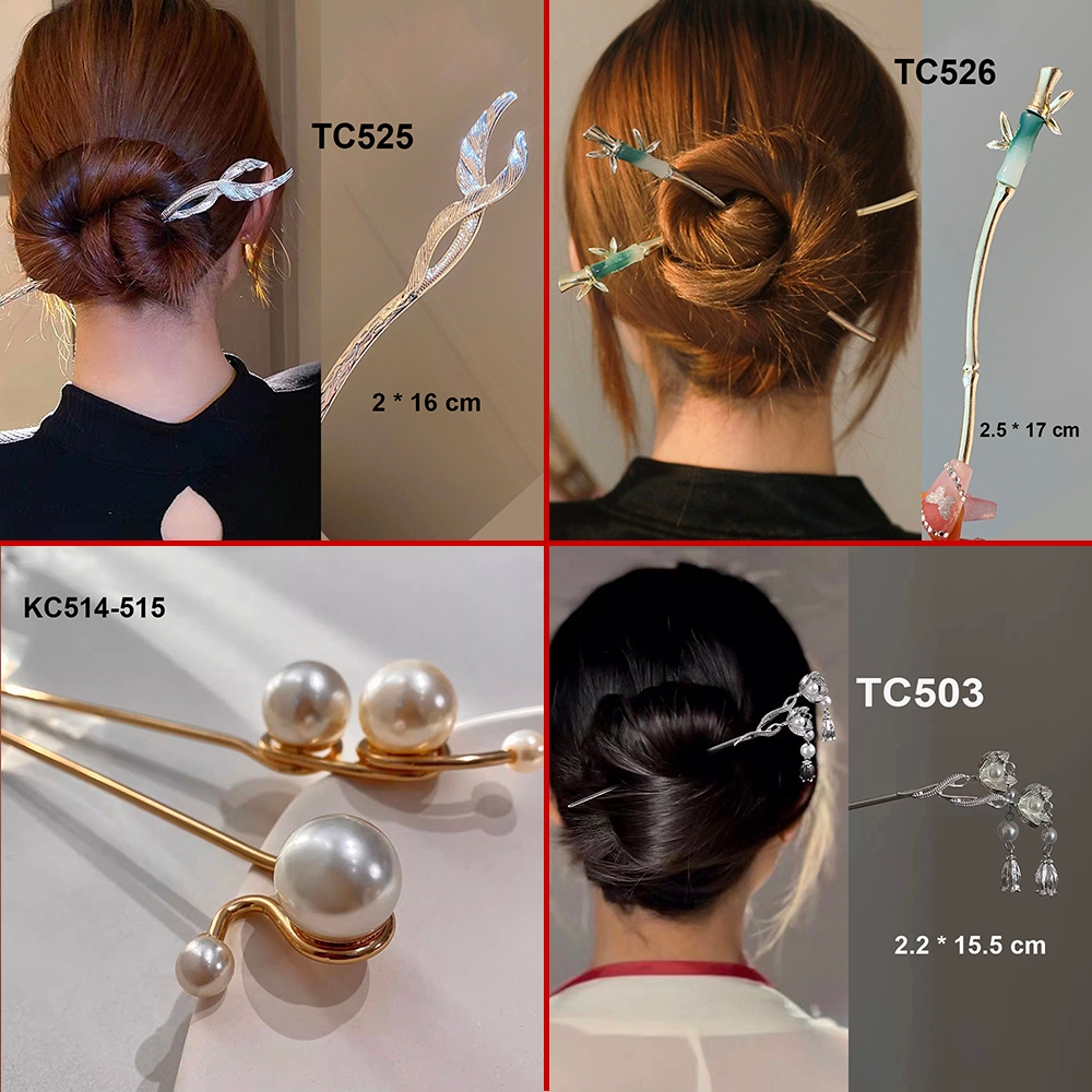 Ảnh GOTI – Phụ Kiện Tóc Nữ Trâm Cài Tóc Búi Hình hoa Quà Cho Nữ Phong Cách Hiện Đại, Cổ Điển TC525 2