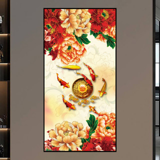 Tranh Treo Tường Cửu Ngư Quần Hội - Tranh Laminate Tráng Gương