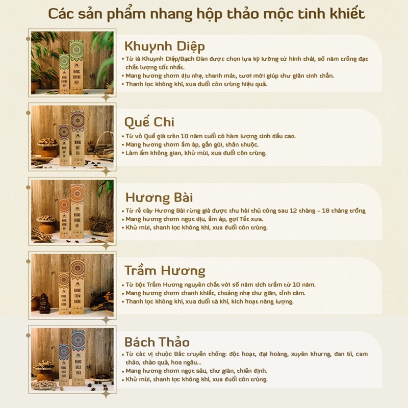 Ảnh Nhang thơm sạch tinh khiết An An - 100 nén Hương quế, khuynh diệp, trầm hương, Bài, bách thảo 30cm, 40cm đuổi muỗi 4