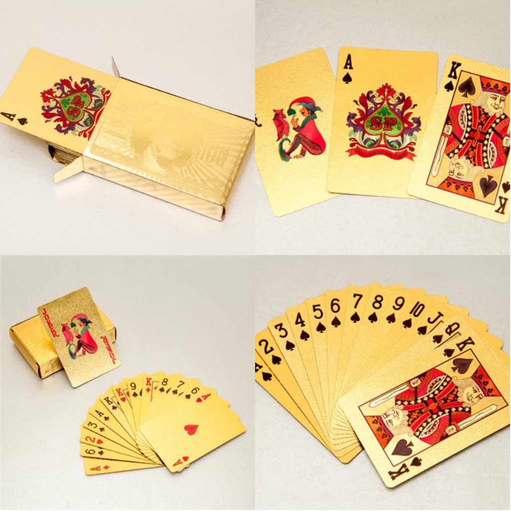 Ảnh Bài Tây Poker Nhựa Dẻo Nền Đen Vàng Bạc Chọn Màu – Bài Tây Nhựa Chống Thấm Nước Chống Gập Các Loại Chính Hãng Amalife 4